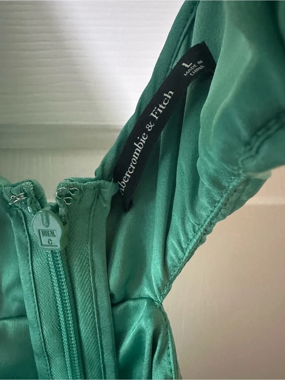 Abercrombie & Fitch Green Pleated V-Neck Giselle Maxi Dress with cut outs